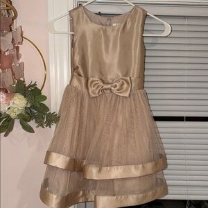Speechless Gold Formal Kids Dress with Bow
